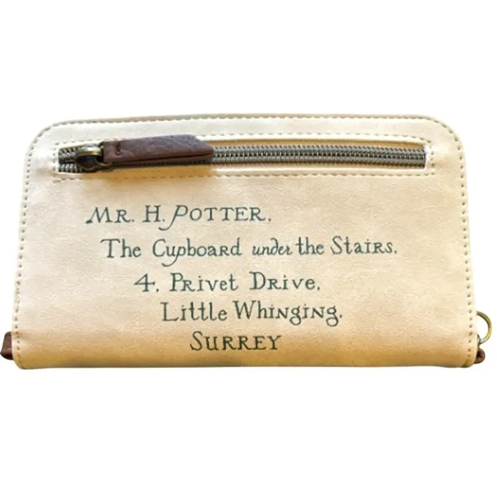 Harry Potter Hogwarts Letter Wristlet, Wallet, Beige, Vegan Leather - New